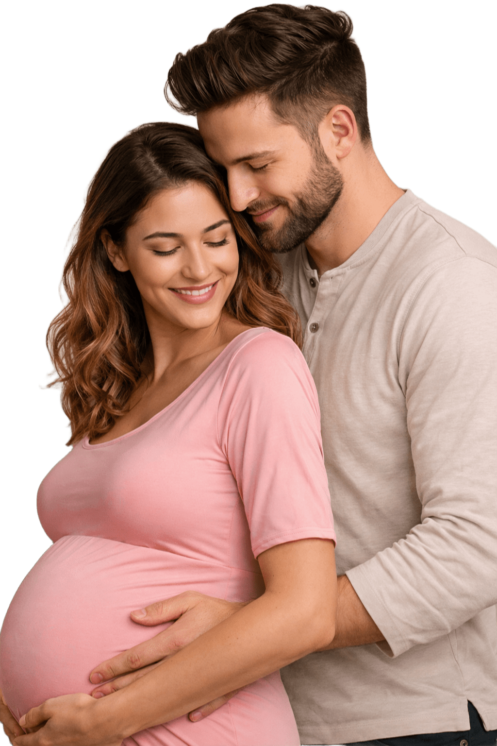 Έγκυος άτομο αγκαλιάζετε από άντρα